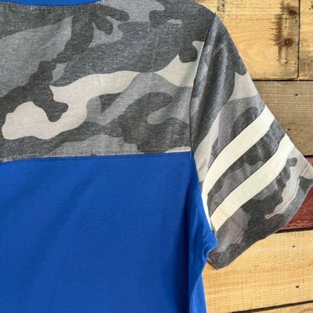 Sunshine‎ & Rodeos Blue Camo Top Size Small - Picture 8 of 13